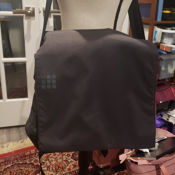 Moleskine Messenger Backpack Computer Bag. Black with Blue and Green Interior - Picture 1 of 16